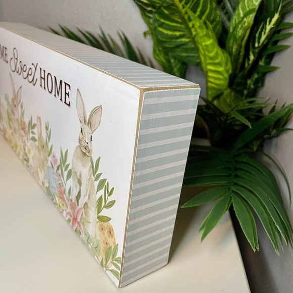 Home Sweet Home Bunny Rabbit Tabletop Decor or Wall Decor - NWT - Picture 3 of 6